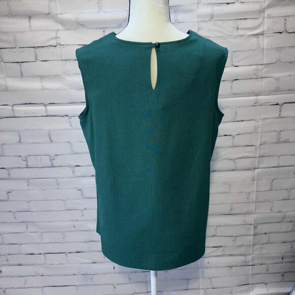 BonWorth Teal Sleeveless Blouse with Floral Embroidery | Size S - Picture 3 of 7